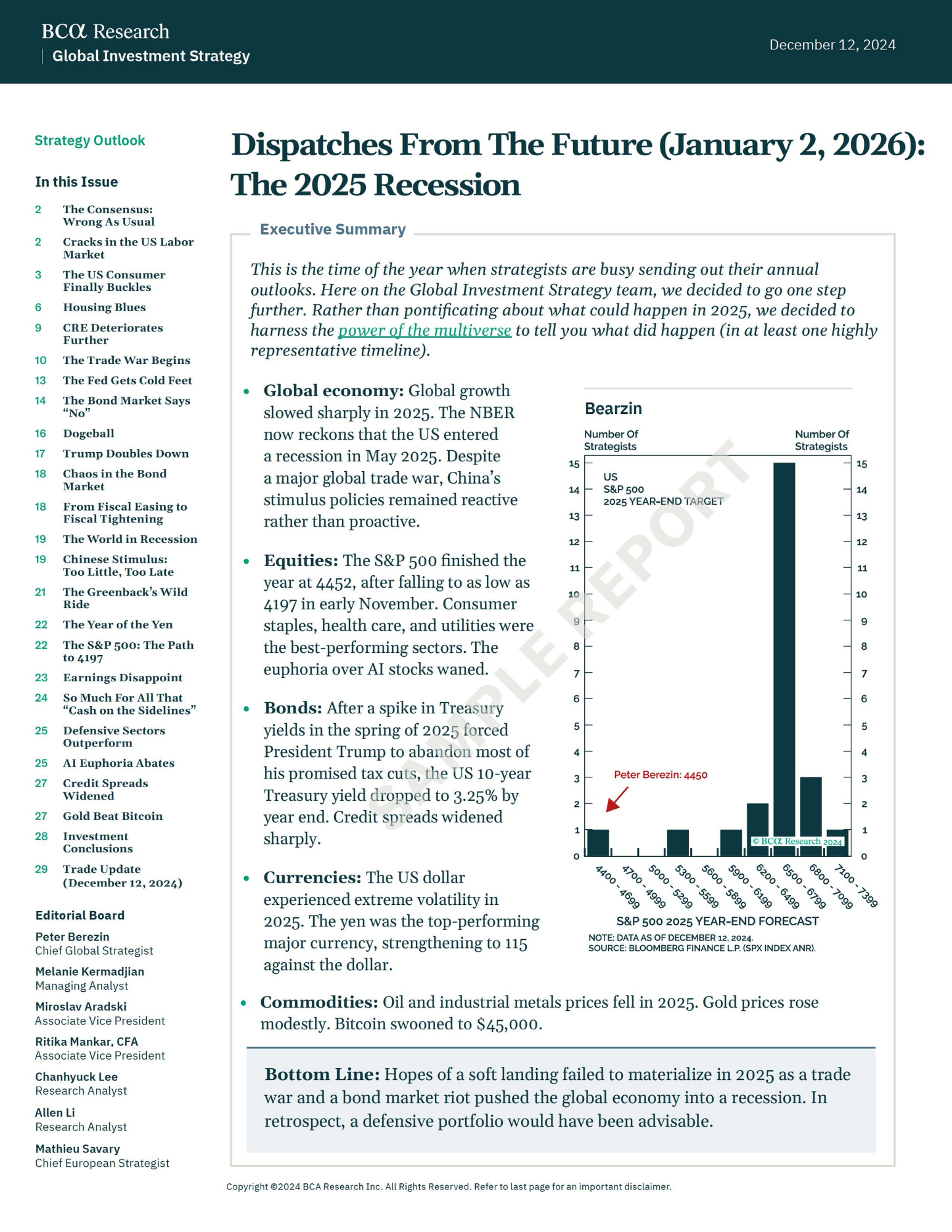 SP 500 2025 Outlook